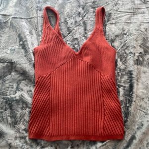 Rust orange Sweater tank top INC Sz M